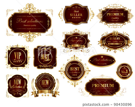 Luxury vintage style icon set (red) Luxury vintage style icon set (red) 98430896