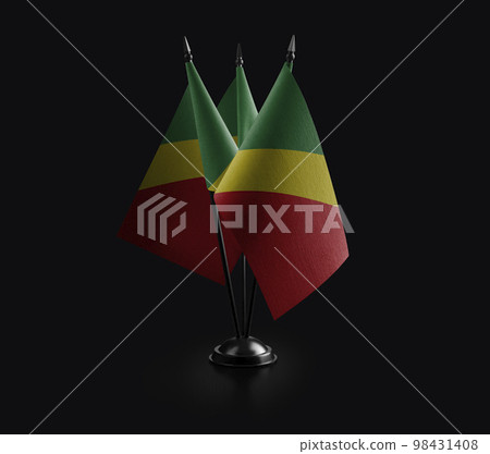 Small national flags of the Congo on a black background Small national flags of the Congo on a black background 98431408