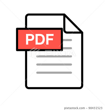 PDF 數據文件圖標。電子文件。向量。 98431523