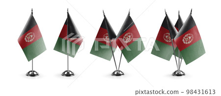 Small national flags of the Afghanistan on a white background 98431613