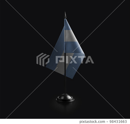 Small national flag of the Argentina on a black background 98431663