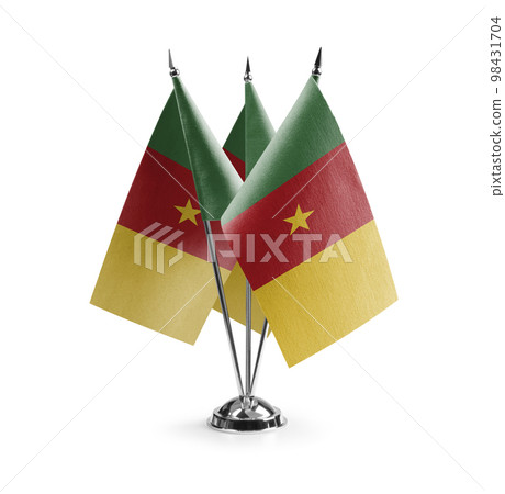 Small national flags of the Cameroon on a white background Small national flags of the Cameroon on a white background 98431704