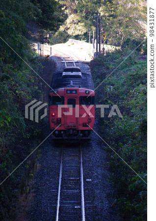 Yamaguchi Line near Niho local train Kiha 40 98431877