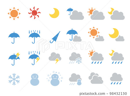 Weather mark icon set color 98432130