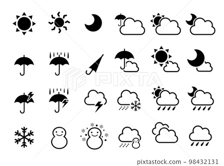 Weather mark icon set silhouette 98432131