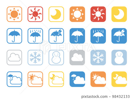 Weather mark icon set square 98432133