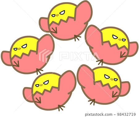 A horde of red chick-shaped monsters A horde of red chick-shaped monsters 98432719