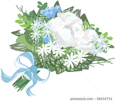 Vector fashionable blue and white bouquet 98434732