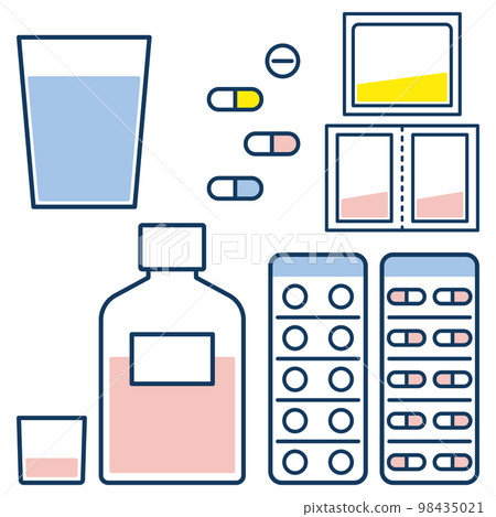 Drinking medicine Tablets Capsule Syrup Powder medicine set Simple 98435021
