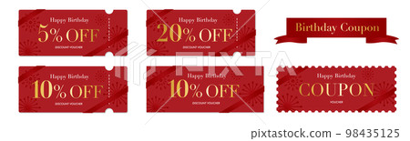 Vector design set of birthday coupons that can be used for birthdays 98435125