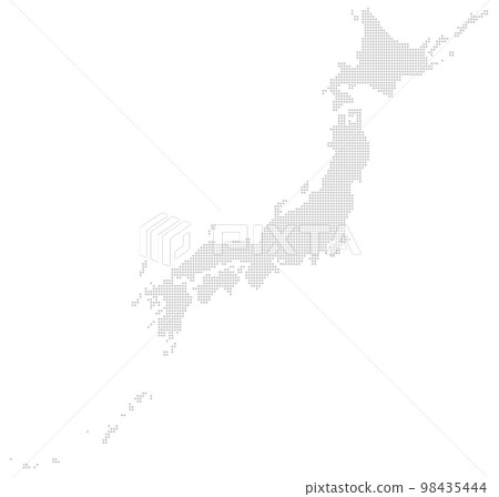 Gray circle dot Japan map material Gray circle dot Japan map material 98435444