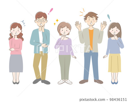 驚奇的休閒服青年男女全身多處 98436151