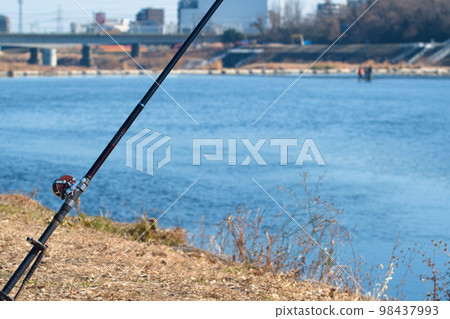 Tama river and fishing rod Tama river and fishing rod 98437993