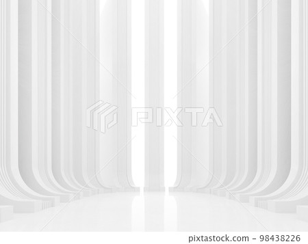 Minimal white background modern luxury space hall interior  3d render 98438226