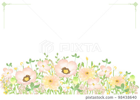 水彩粉彩花框（粉色） 98438640