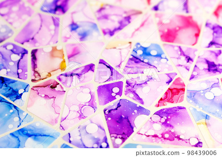 Mosaic tile alcohol ink texture background Mosaic tile alcohol ink texture background 98439006
