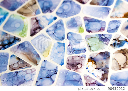 Mosaic tile alcohol ink texture background Mosaic tile alcohol ink texture background 98439012