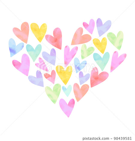Colorful heart-shaped heart (watercolor vector) 98439581