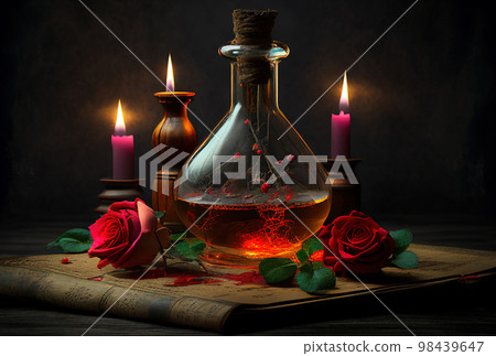 mystical abstract plot on the theme of astrology and witchcraft with magic, an altar for 98439647