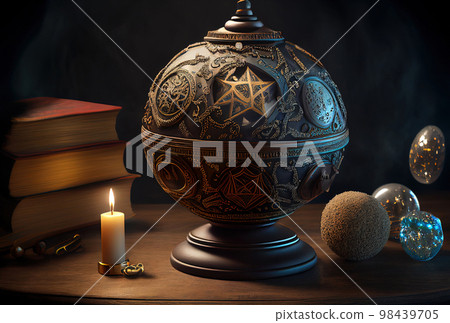 the concept of witchcraft and magic, an altar for communication with spirits 98439705
