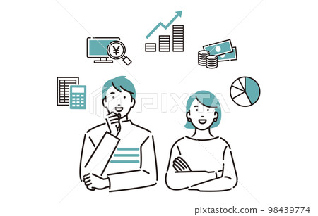 Men and women thinking about asset management and asset formation 98439774