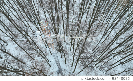 Station science winter snow methane CH4 research drone aerial atmospheric weather meteorology eddy, snowy frost measuring ozone O3, carbon, carbon dioxide CO2, mountain beech Fagus Europe Station science winter snow methane CH4 research drone aerial atmospheric weather meteorology eddy, snowy frost measuring ozone O3, carbon, carbon dioxide CO2, mountain beech Fagus Europe 98440025