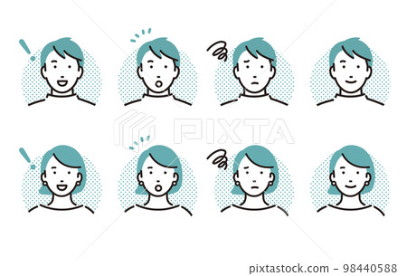 Male and female face emotion icon 98440588
