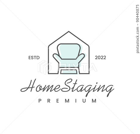 Home staging Property design logo,home interior,sofa,Furniture Maintenance Vector Template 98440875