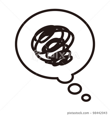 Moyamoya, worry, crumpled speech bubble mark Moyamoya, worry, crumpled speech bubble mark 98442043
