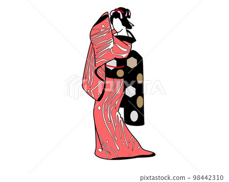 歌舞伎女角色側身 98442310