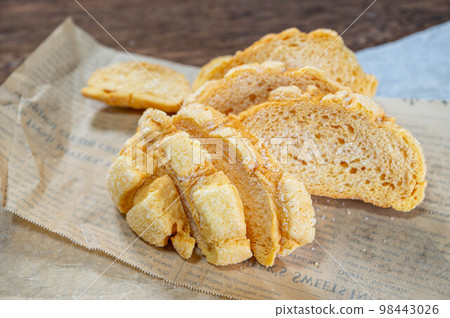 Cut melon bread rusks Cut melon bread rusks 98443026