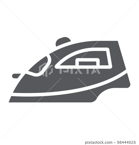 Iron glyph icon, appliance and home, steam iron sign, vector graphics, a solid pattern on a white background, eps 10. Iron glyph icon, appliance and home, steam iron sign, vector graphics, a solid pattern on a white background, eps 10. 98444028