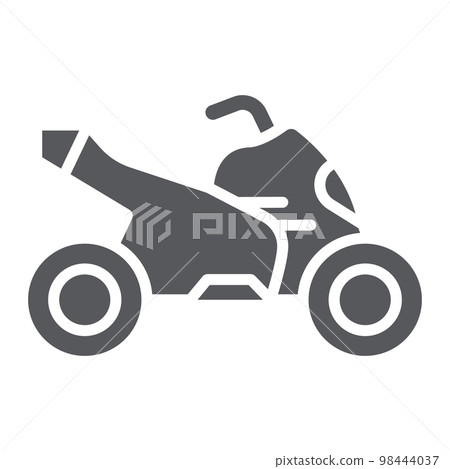 Quad bike glyph icon, transport and drive, motorcycle sign, vector graphics, a solid pattern on a white background, eps 10. 98444037