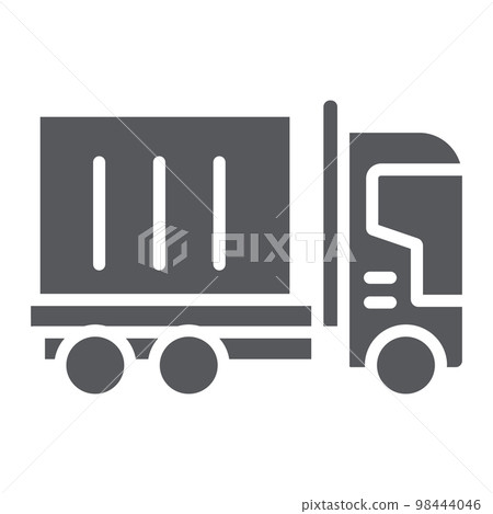 Truck cargo glyph icon, transportation and delivery, lorry sign, vector graphics, a solid pattern on a white background, eps 10. Truck cargo glyph icon, transportation and delivery, lorry sign, vector graphics, a solid pattern on a white background, eps 10. 98444046