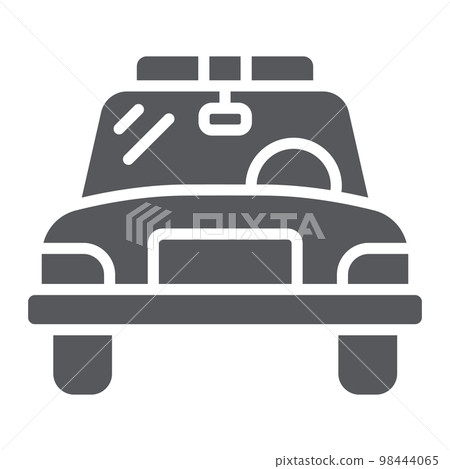 Police car glyph icon, vehicle and automobile, sheriff car sign, vector graphics, a solid pattern on a white background, eps 10. 98444065