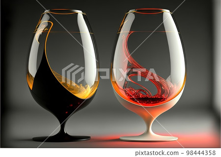 Unusual aspect wine glass of the future allowing to taste as never before illustration generative ai 98444358