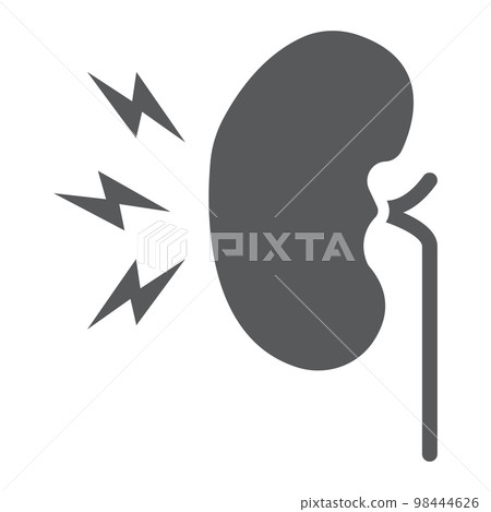 Kidney pain glyph icon, body and sick, renal ache sign, vector graphics, a solid pattern on a white background, eps 10. 98444626