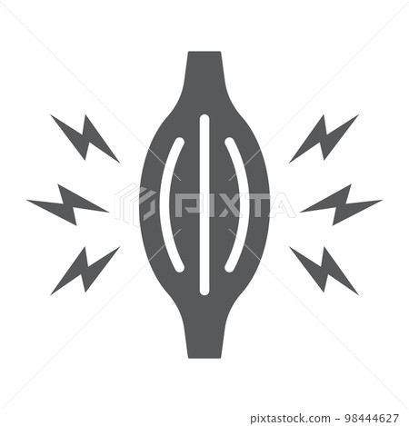 Muscle pain glyph icon, body and sick, muscle ache sign, vector graphics, a solid pattern on a white background, eps 10. 98444627
