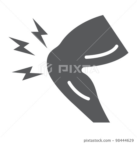 Knee pain glyph icon, body and sick, leg ache sign, vector graphics, a solid pattern on a white background, eps 10. 98444629