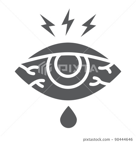 Eye sore glyph icon, body and injure, eye redness sign, vector graphics, a solid pattern on a white background, eps 10. 98444646