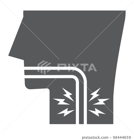 Sore throat glyph icon, body and pain, inflammation sign, vector graphics, a solid pattern on a white background, eps 10. 98444659