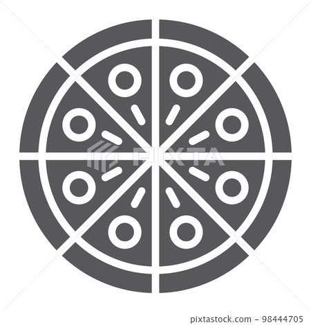 Pizza glyph icon, party and meal, fast food sign, vector graphics, a solid pattern on a white background, eps 10. Pizza glyph icon, party and meal, fast food sign, vector graphics, a solid pattern on a white background, eps 10. 98444705