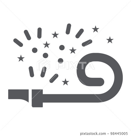 Birthday whistle glyph icon, party and decoration, party whistle sign, vector graphics, a solid pattern on a white background, eps 10. 98445005