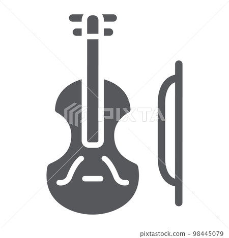 Violin glyph icon, music and instrument, cello sign, vector graphics, a solid pattern on a white background, eps 10. 98445079