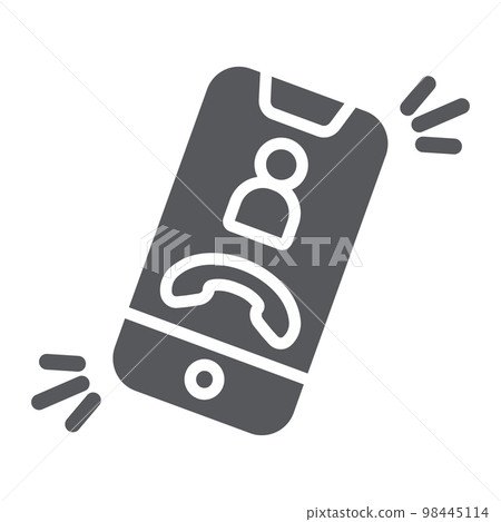 Phone call glyph icon, telephone and smartphone, incoming call sign, vector graphics, a solid pattern on a white background, eps 10. 98445114