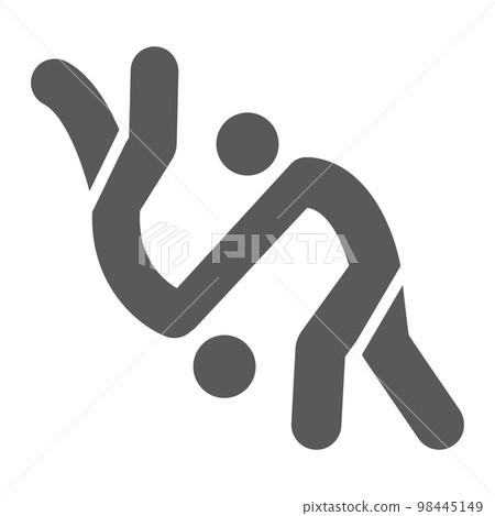 Judo glyph icon, sport and combat, karate sign, vector graphics, a solid pattern on a white background, eps 10. Judo glyph icon, sport and combat, karate sign, vector graphics, a solid pattern on a white background, eps 10. 98445149