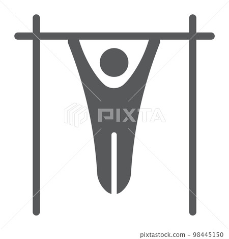 Pulling up men glyph icon, sport and training, street workout sign, vector graphics, a solid pattern on a white background, eps 10. 98445150