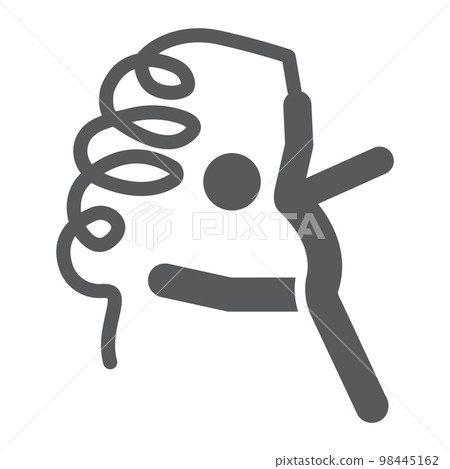 Rhytmic gymnastic glyph icon, sport and dance, gymnast with ribbon sign, vector graphics, a solid pattern on a white background, eps 10. Rhytmic gymnastic glyph icon, sport and dance, gymnast with ribbon sign, vector graphics, a solid pattern on a white background, eps 10. 98445162