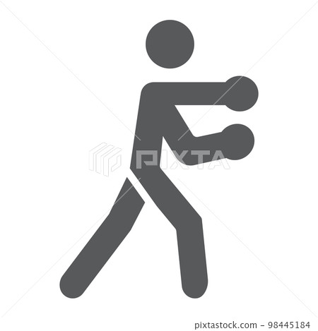Boxing glyph icon, boxer and punch, boxing sport sign, vector graphics, a solid pattern on a white background, eps 10. Boxing glyph icon, boxer and punch, boxing sport sign, vector graphics, a solid pattern on a white background, eps 10. 98445184