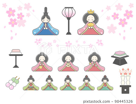 女兒節手繪風格 女兒節手繪風格 98445326